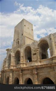 Detail of the Roman Arena in Arles, Provence, France