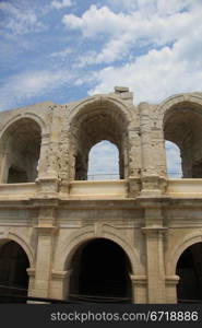 Detail of the Roman Arena in Arles, Provence, France