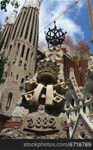 Detail of the Sagrada Familia church in Barcelona