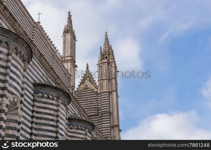 Detail of the side of the Cathedral of Orvieto