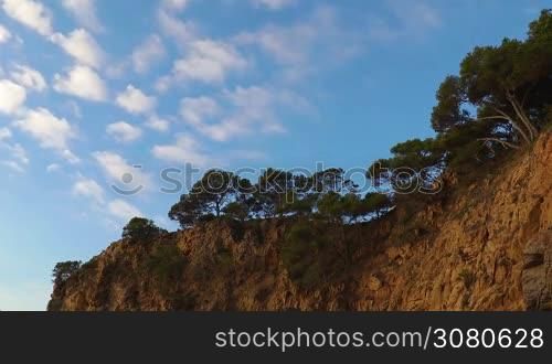 Detail of the Spanish coast at summer (Catalonia,Costa Brava), time lapse
