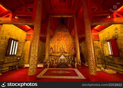 detail of the temple Wat Phra Singh in Chiang Mai