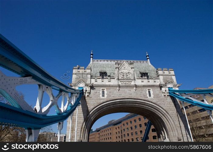 Detail of the tower bridge of London, England