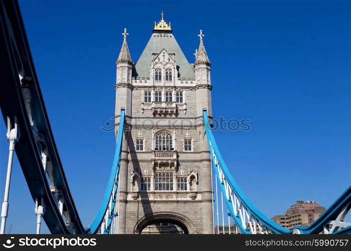 Detail of the tower bridge of London, England
