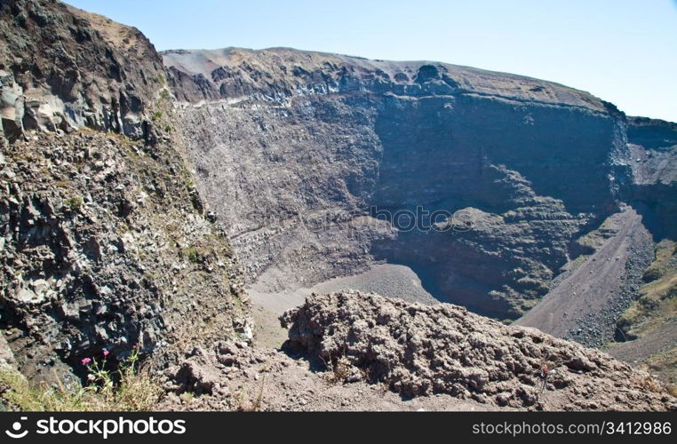 Detail of the Vesuvius crater, Naples, Italy