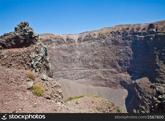 Detail of the Vesuvius crater, Naples, Italy