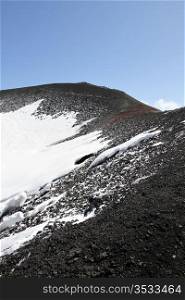detail of volcano mount Etna crater in Sicily, Italy. detail of volcano mount Etna crater