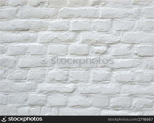 Detail of white brick wall useful as a background. Brick wall