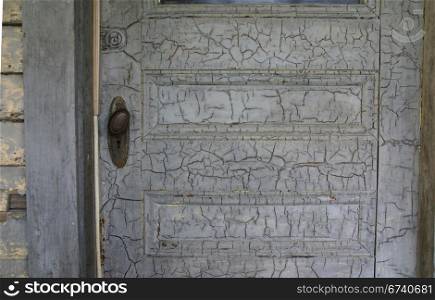 Detail, old door on farmhouse porch, Manset, Mount Desert Island, Acadia National park, Maine, New England