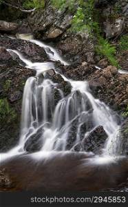Detail shot of Rhiwargor Falls in Snowdonia National Park in North Wales