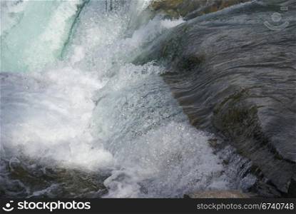 Detail, waterfalls, Athabasca Falls Columbia Icefield Parkway, Alberta, Canada