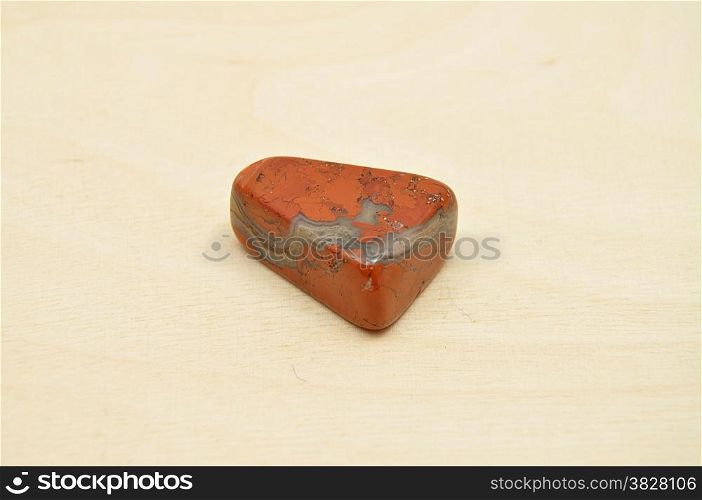 Detailed and colorful image of red jasper mineral