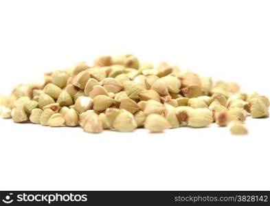 Detailed but simple image of buckwheat on white