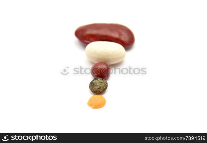 Detailed but simple image of legumes on white