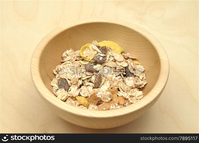 Detailed but simple image of wholemeal muesli