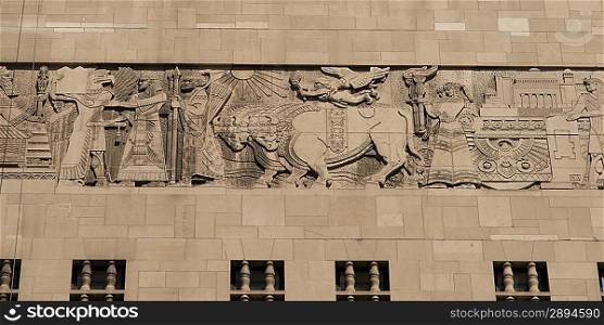 Detailed carving on the wall of a building, Chicago, Cook County, Illinois, USA