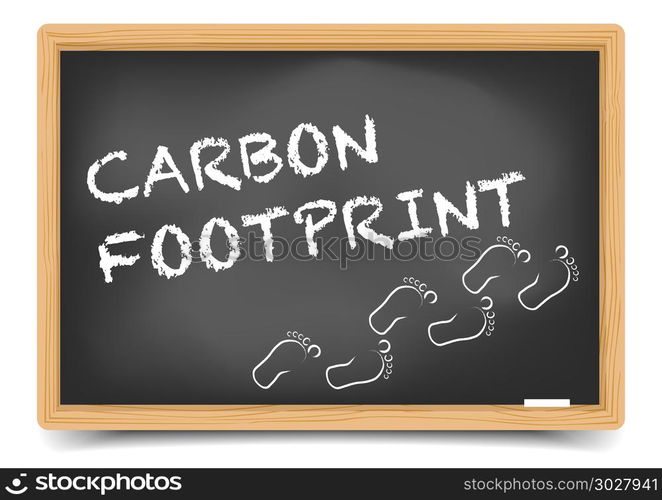 detailed illustration of a blackboard with Carbon Footprint text, eps10 vector, gradient mesh included. Blackboard Carbon Footprint