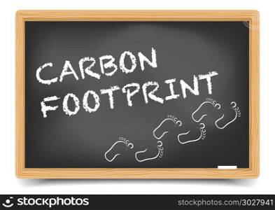 detailed illustration of a blackboard with Carbon Footprint text, eps10 vector, gradient mesh included. Blackboard Carbon Footprint