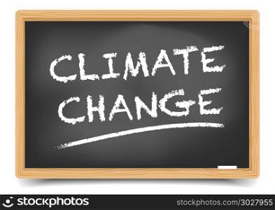detailed illustration of a blackboard with Climate Change text, eps10 vector, gradient mesh included. Blackboard Climate Change