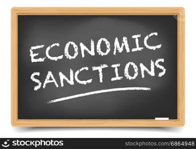 detailed illustration of a blackboard with Economic Sanctions text, eps10 vector, gradient mesh included
