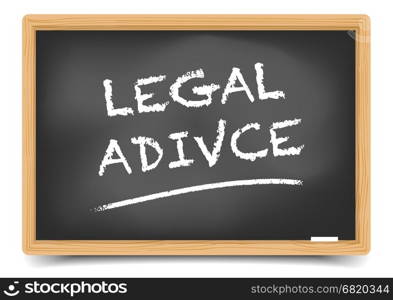 detailed illustration of a blackboard with Legal Advice text, eps10 vector, gradient mesh included