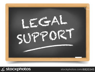 detailed illustration of a blackboard with Legal Support text, eps10 vector, gradient mesh included