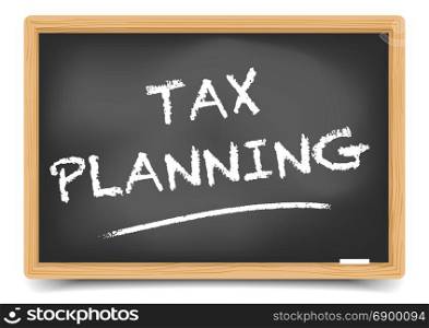 detailed illustration of a blackboard with Tax Planning text, eps10 vector, gradient mesh included