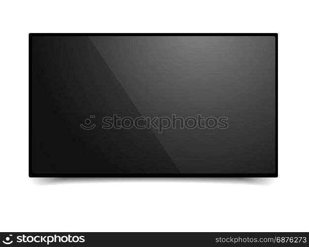 detailed illustration of a blank black TV mockup template, eps10 vector