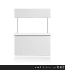 detailed illustration of a blank Promotion counter, Retail Trade Stand Isolated on white background, eps10 vector