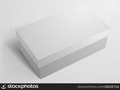 detailed illustration of a blank shoe box packaging template, eps10 vector