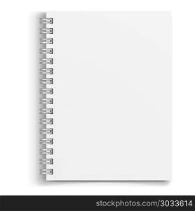 detailed illustration of a blank white notebook, eps10 vector. Mockup white notebook