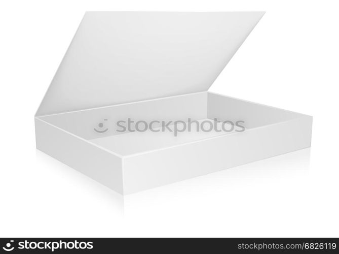 detailed illustration of a blank white open packaging box, eps10 vector