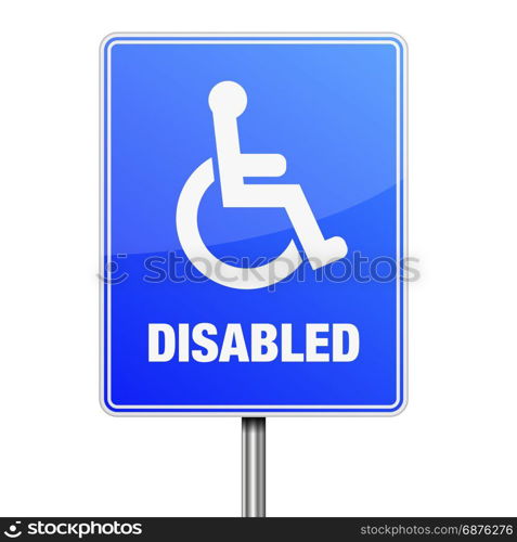 detailed illustration of a disabled parking road sign, eps10 vector