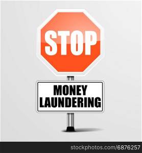 detailed illustration of a red stop Money Laundering sign, eps10 vector