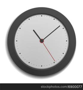 detailed illustration of a simple black framed modern clock, eps10 vector