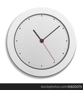 detailed illustration of a simple white modern clock, eps10 vector