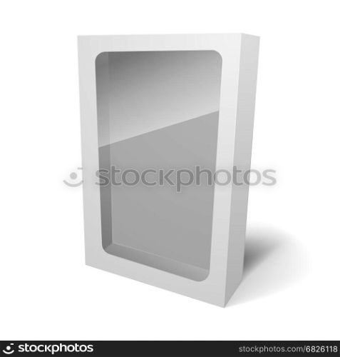 detailed illustration of a white window packaging box, eps10 vector