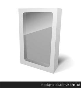 detailed illustration of a white window packaging box, eps10 vector