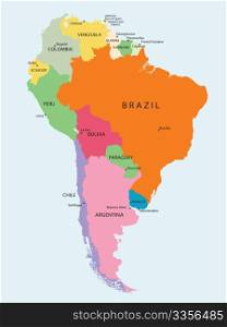 Detailed map of South America