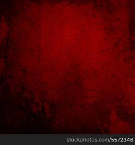 Detailed red grunge background with splats and stains