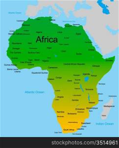 Detailed vector map of african continent