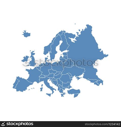 Detailed vector map of the Europe - Vector illustration