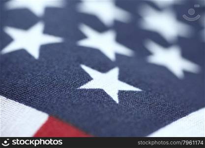 detailed view of old fabric American flag