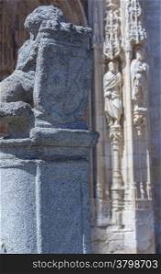 details and figures of the gothic church of the convent of San Pablo, Valladolid, Spain