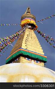 Details of a historical buddhist pagoda in Kathmandu