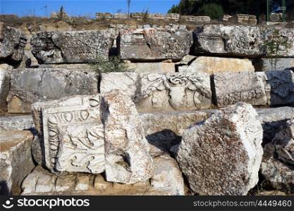 Details of ancient temple in Antiohia Pisidia, Turkey