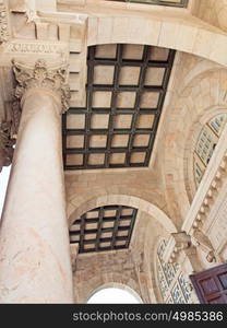 Details of Church of All Nations or Basilica of the Agony, is a Roman Catholic church near the Garden of Gethsemane at the Mount of Olives in Jerusalem, Israel