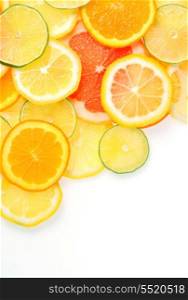 details of citrus fruits slices