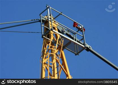 Details of construction crane on the bridge