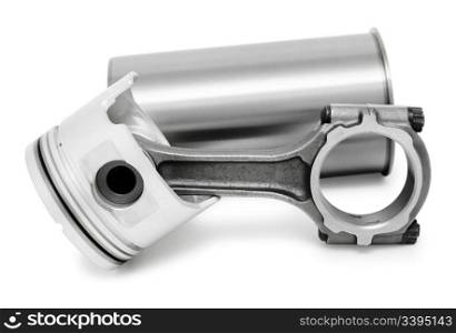 details of diesel engine - a connecting rod, a piston and a cylinder